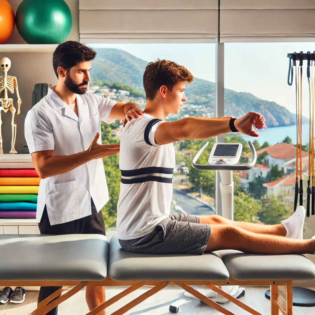 PNF Terapisi Antalya ve Alanya Antalya'da iyi donanımlı bir klinikte Propriyoseptif Nöromusküler Fasilitasyon (PNF) terapisi uygulayan fizyoterapist.