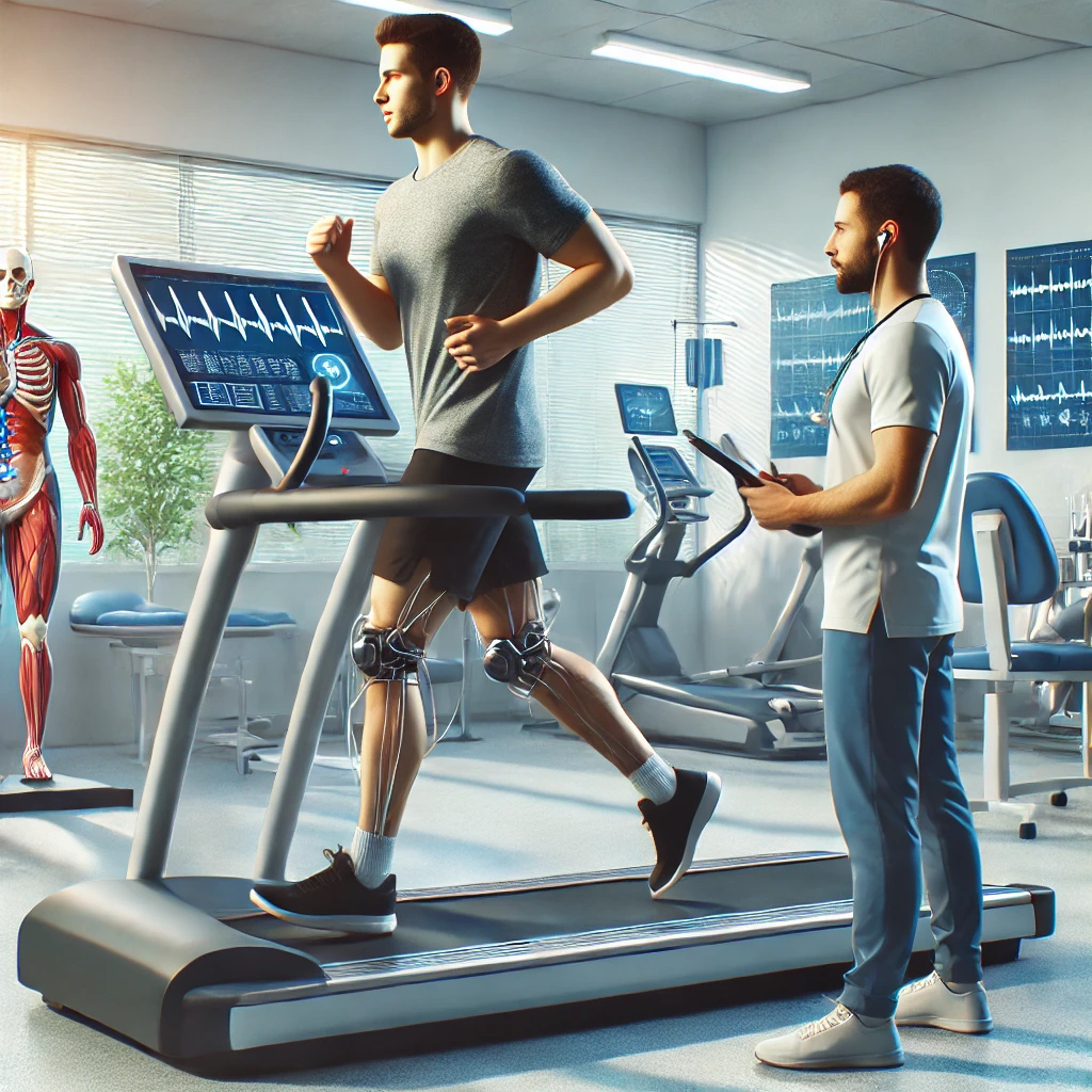 Fizyoterapide Kardiyovasküler Eğitim Fizyoterapist gözetiminde kardiyovasküler eğitim yapan bir kişi.